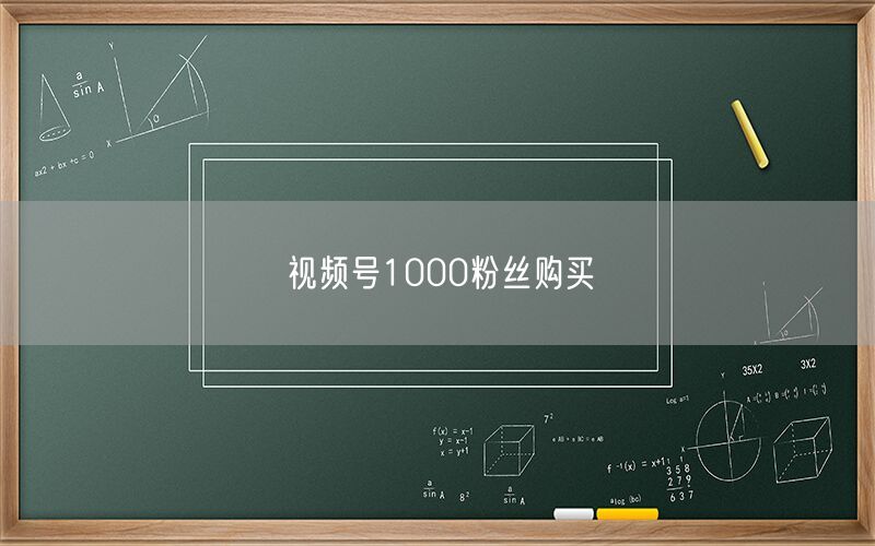 视频号1000粉丝购买