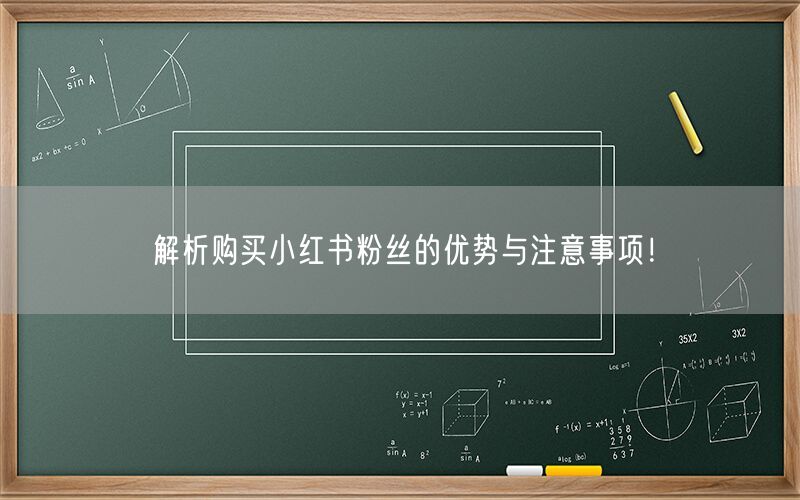 解析购买小红书粉丝的优势与注意事项！